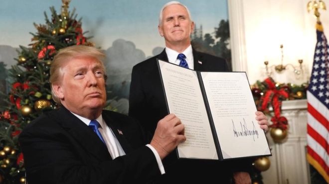 Donald Trump reconnait Jérusalem comme capitale d’Israel.