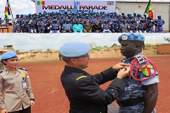 MINUSCA : 139 policiers sénégalais ont reçu la médaille des Nations Unies