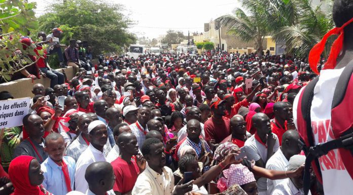 Vidéo – Saint Louis – Marche nationale du G6 : « Aucune concession ne sera faite au PM aux négociations de ce vendredi 16 mars » dixit Abdoulaye Ndoye, SG CUSEMS