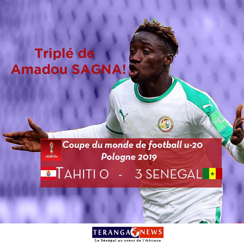 Foot-Mondial U20 : Le Sénégal surclasse d’entrée le Tahiti (3-0) grâce à un triplé d’Amadou Sagna