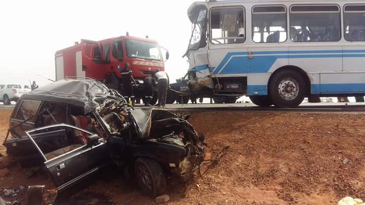 Drame : Sept morts dans une collision entre un bus et un véhicule 4×4 à hauteur de Fatick