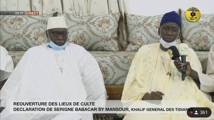 Tivaouane : Déclaration du khalife général Serigne Babacar Sy Mansour sur la réouverture des lieux de culte