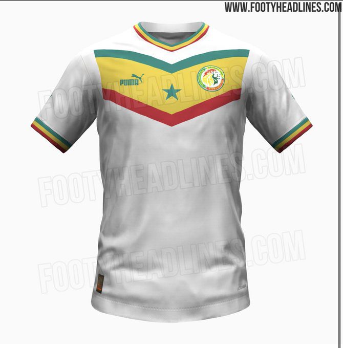 Maillot du Sénégal pour la Coupe du monde Qatar 2022, selon Footy Headlines